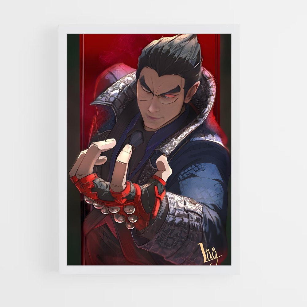 Poster Kazuya en Flamme – affiche Tekken (vue 3)